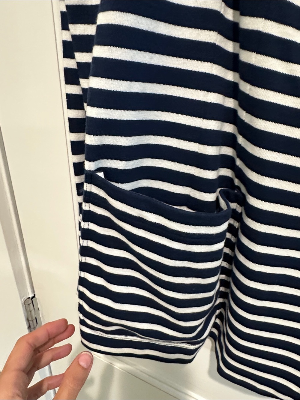 Lauren Ralph Lauren Navy and White Striped Single-Button Blazer - Picture 5 of 9